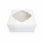 Pudełko na tort bento z okienkiem, 200×200×90 mm