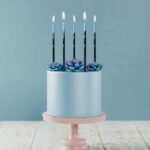 Świeczki B&C Świderki Ombre, niebieski/czarny, 5x5x150mm, 5 szt.