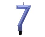 Świeczka Cyfra 7 - Diament, metalik ciemnoniebieski, 7.6 cm