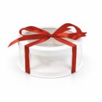 Pudełko okrągłe prezentowe na kwiaty z zefiru 20*7 cm