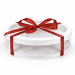 Pudełko okrągłe prezentowe na kwiaty z zefiru 30*6 cm