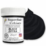 Barwnik wodorozpuszczalny w paście Sugarflair - Extra Black (25 g)