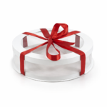 Pudełko okrągłe prezentowe na kwiaty z zefiru 25*6 cm