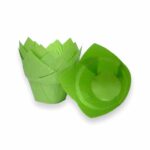 Foremki papierowe do muffinów „Tulipan”, zielone. 10 szt