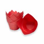 Foremki papierowe do muffinów „Tulipan”, czerwone. 10 szt