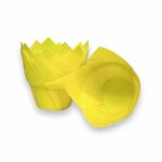 Foremki papierowe do muffinów „Tulipan”, żółte. 10 szt