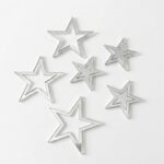 Topper akrylowy „Gwiazdy” srebrne – zestaw 6 szt