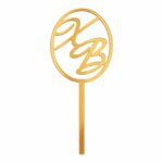 Topper wielkanocny akrylowy „ХВ 3” złoty