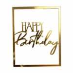 Topper akrylowy złoty «Happy birthday 6”