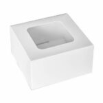 Pudełko na bento tort z kwadratowym okienkiem 130x130x70 mm