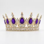 Korona na tort złoto/fioletowa